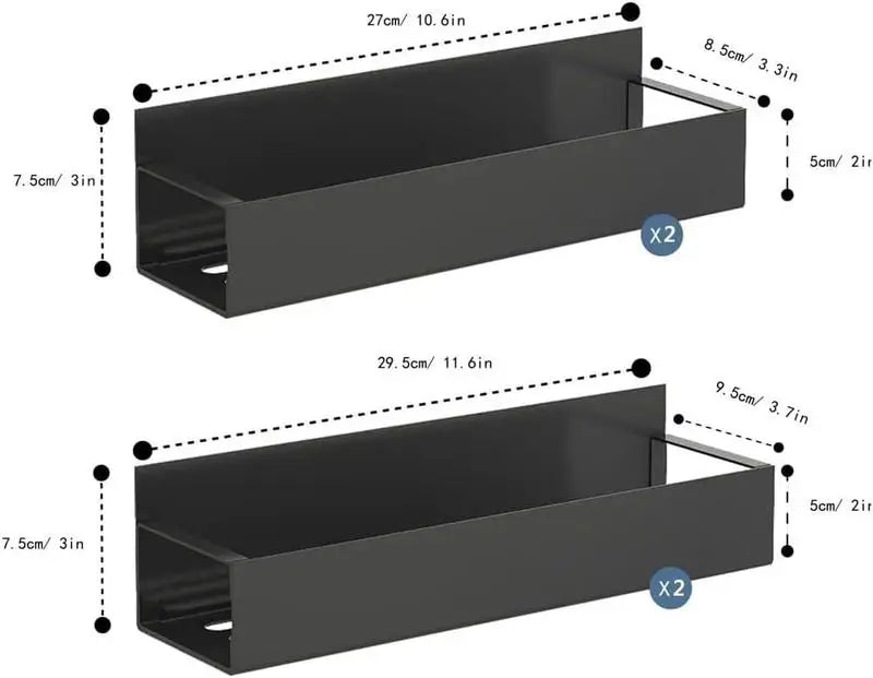 Black Magnetic Spice Shelf Set