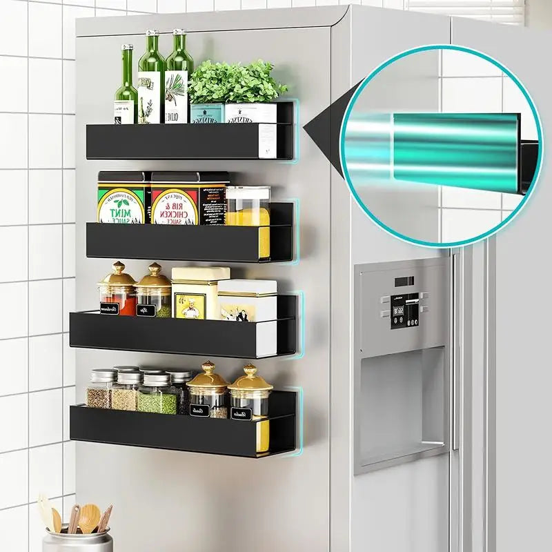 Black Magnetic Spice Shelf Set