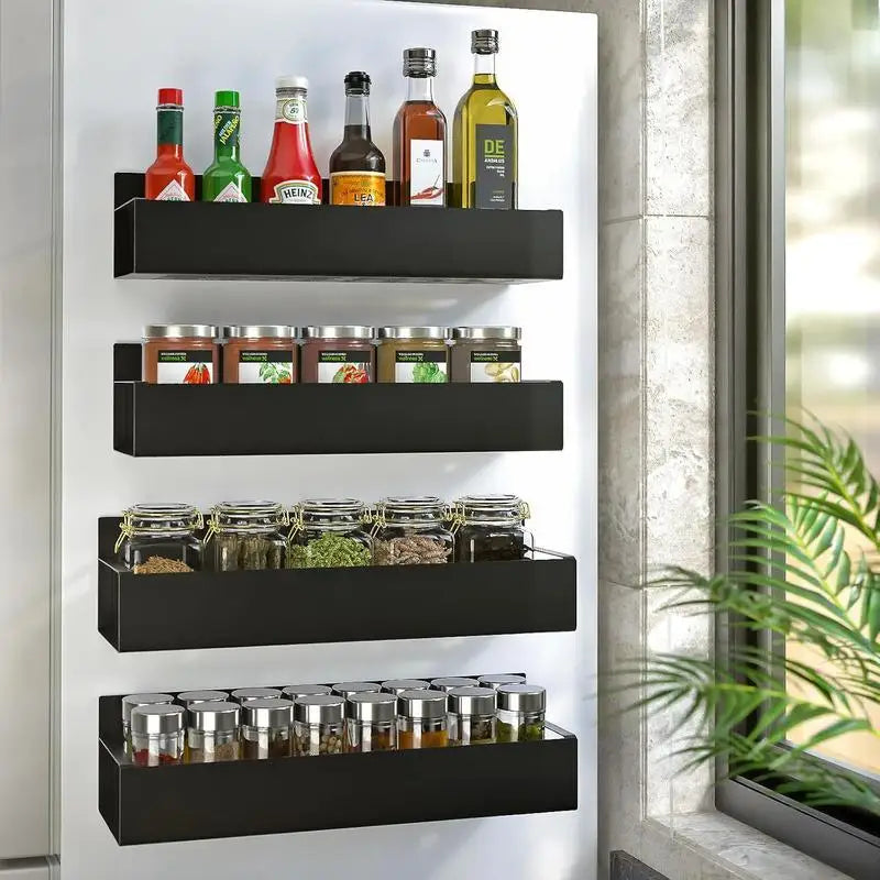 Black Magnetic Spice Shelf Set